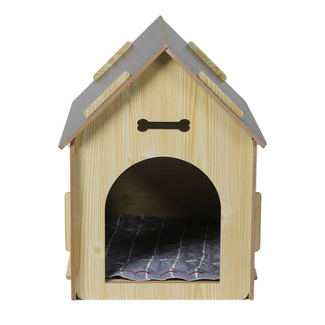 Wooden Dog House Pet Kennel Timber Indoor Cabin Large Oak L PaWz